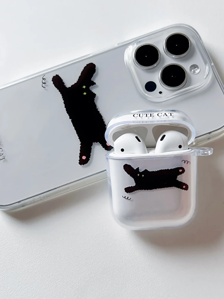 

Funny Cartoon Cat Case for Airpod Cases Air Apple Pro 3 for 2 3rd Pods Transparent Cute AirPods Cover TPU Coque for Airpods 2 1