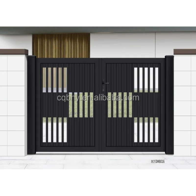custom.Customized Outdoor Aluminium Sliding Gate New Design Gate Yard Fence 3D Modelling Available