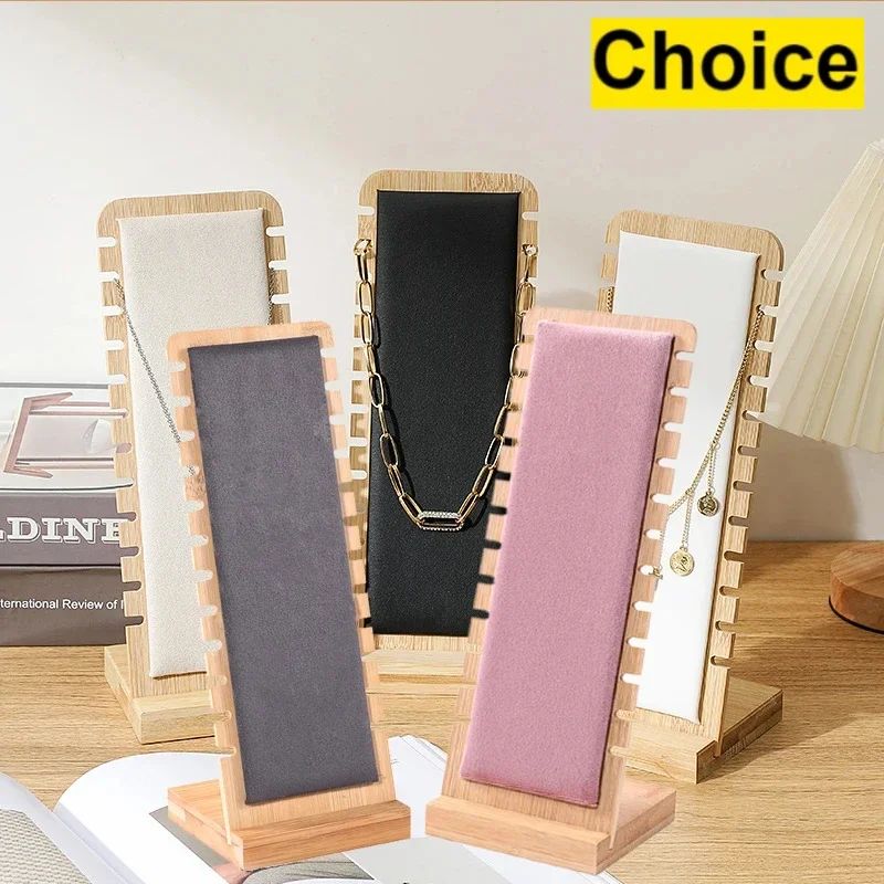 

Модная деревянная подставка для ожерелья, большая емкость, кулон, браслет, длинная цепочка, стеллаж для хранения ювелирных изделий, стойка, витрина, реквизит