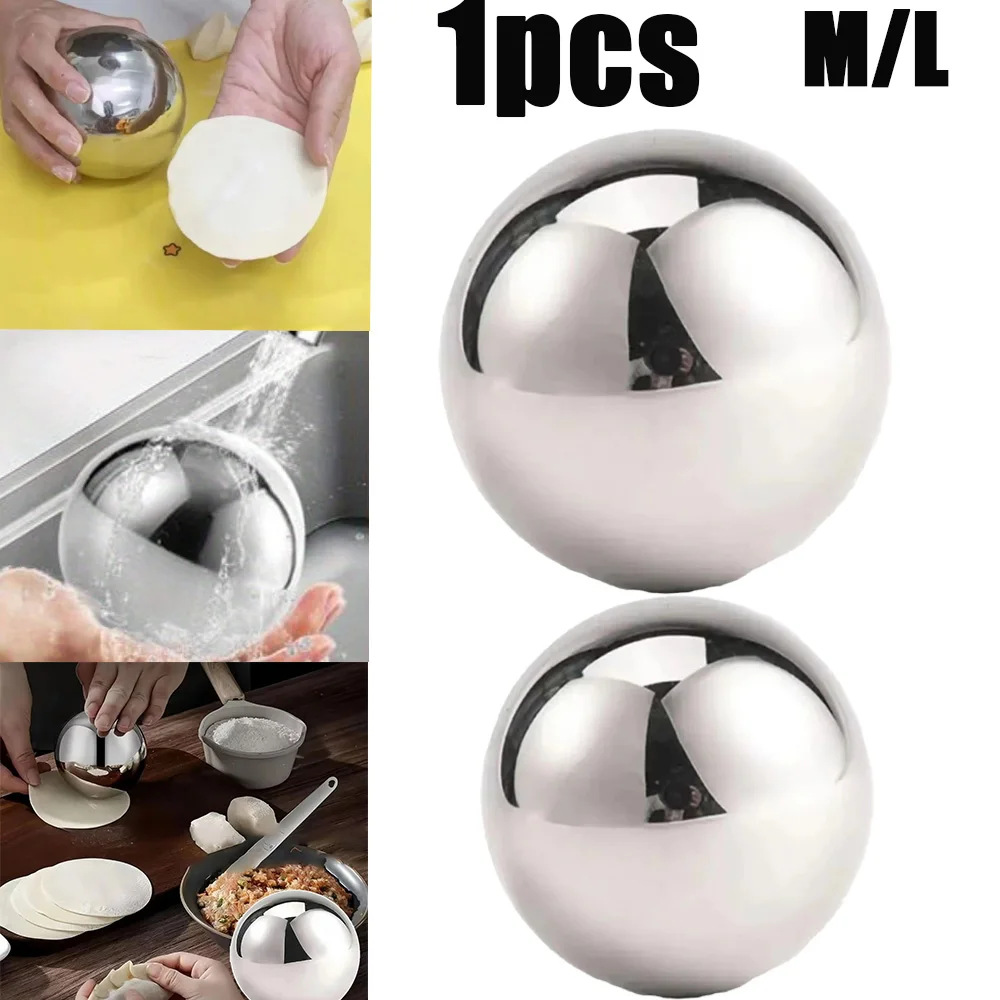 

1pcs Stainless Steel Rolling Dough Ball M/S Size Dumpling Skin Special Rolling Pin Easy To Clean For Baking Pizza Pastry Tools