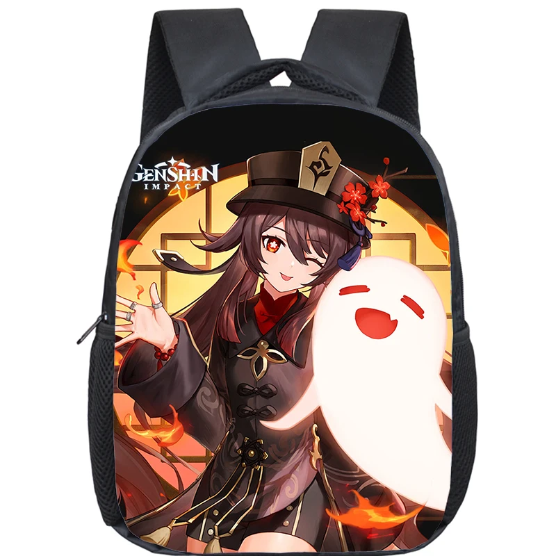 Game Genshin Impact Printed Backpacks for Boys Girls Cartoon Anime Toddler Kindergarten Backpack Waterproof Kids School Bags