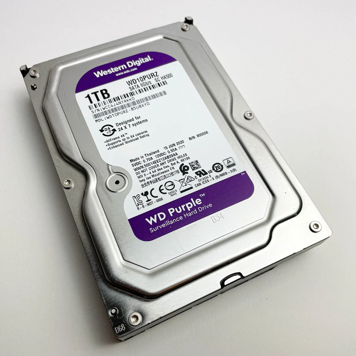 

New WD10PURZ WD40PURX Hdd 1tb 4tb 6tb 8tb 3.5" 7.2k 5.4k sata 6gb/s Hard Drive Surveillance-HDD Hard Disk Drive