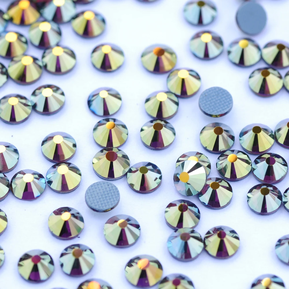 SS16 SS20 SS30 Mehrfarbige AB Hotfix Strasssteine mit Super-Glitzer-Effekt zum Aufbügeln auf Stoff und Kleidung – Detail 3