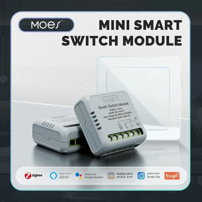 

MOES Star Ring Series Mini Tuya Wi-Fi/Zigbee Smart Switch DIY Модуль Выключатель света 1/2 Gang Пульт дистанционного управления Работа Alexa Google Home