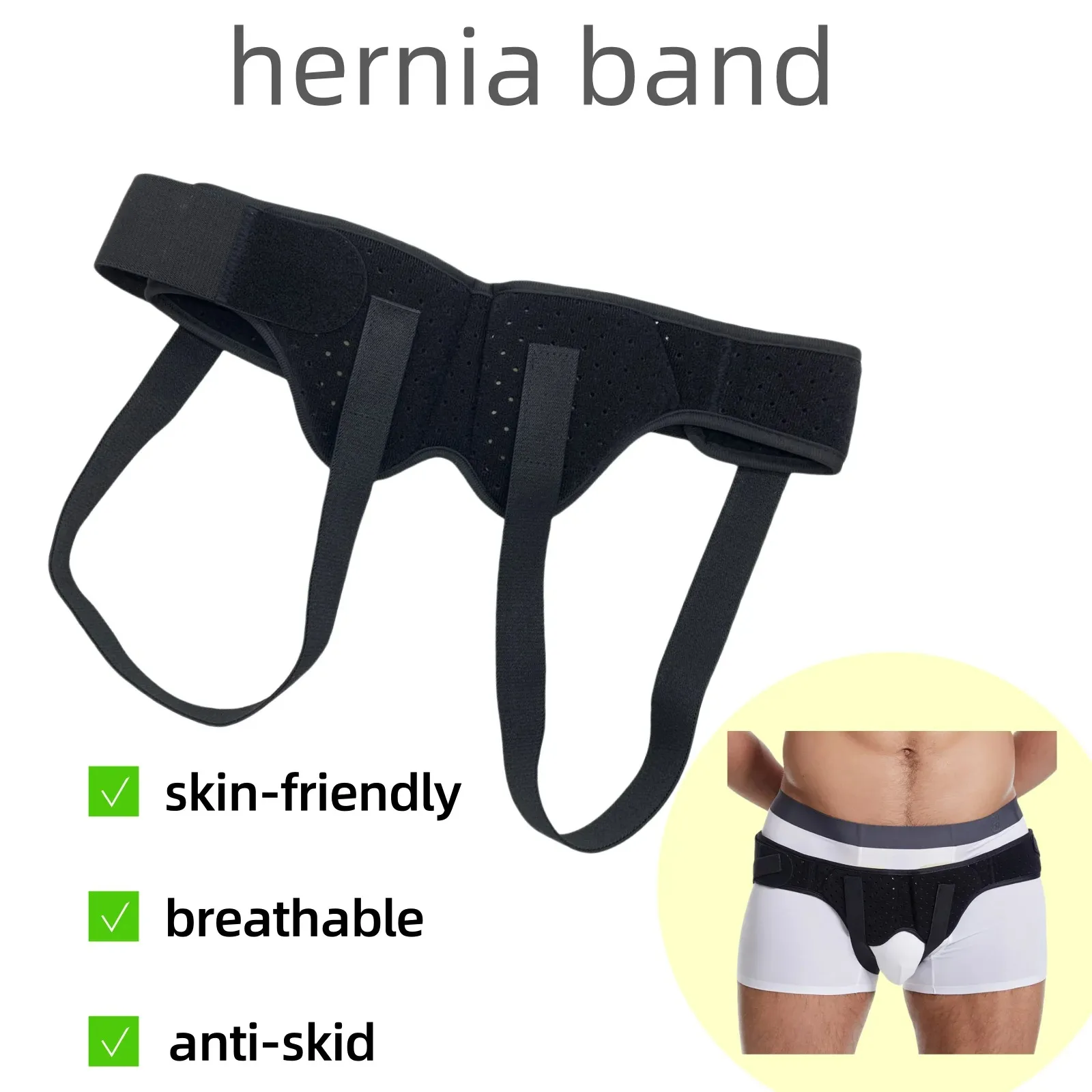 Cinturón de hernia para adultos de mediana edad y mayores con cinturón de hernia inguinal cinturón de fijación de hernia de gas intestinal pequeño masculino