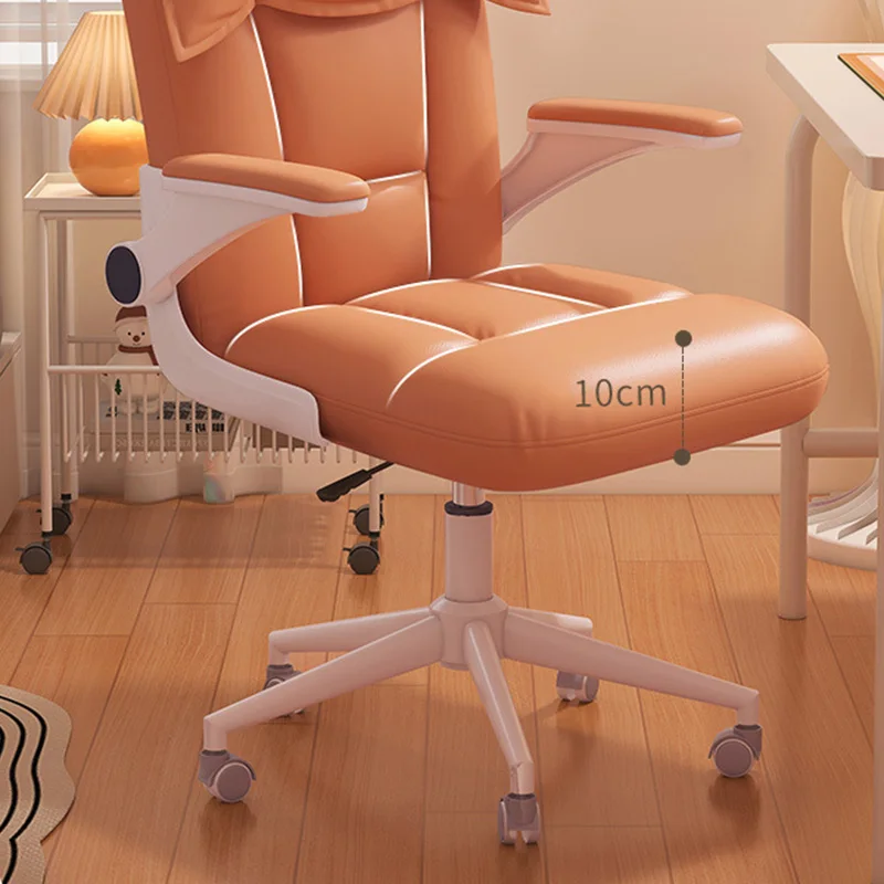 팔걸이 접이식 회전 컴퓨터 의자 인체공학적 사무용 의자 넓은 좌석 작업 학습용 현대적인 스틸 다리 홈 게이밍 책상 의자