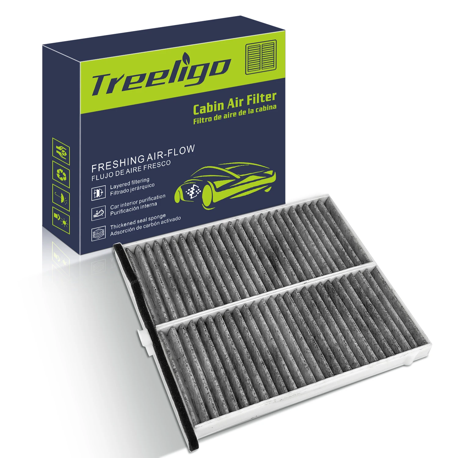 

Treeligo CF11811 1 шт. 99,9% активированный уголь Fram салонный воздушный фильтр для KD4561J6X, KR1161J6X, MP111KD45 100% новый