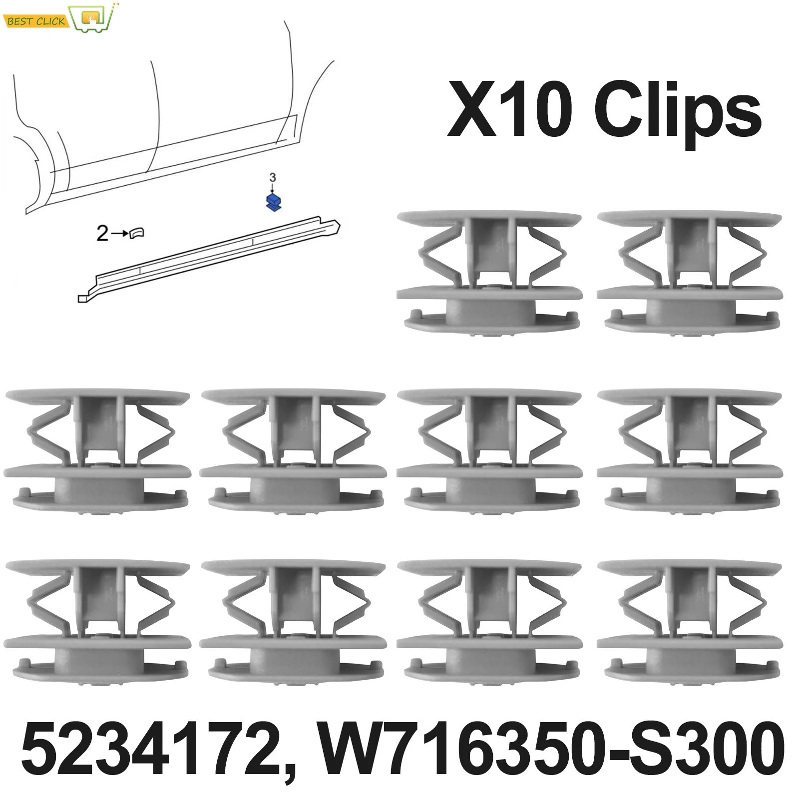 10x Clips de moldura de Panel basculante de alféizar de falda lateral, accesorios de retenedor de Pin para Ford Fusion Ecosport Escape Mondeo 6G1Z 5410182 A