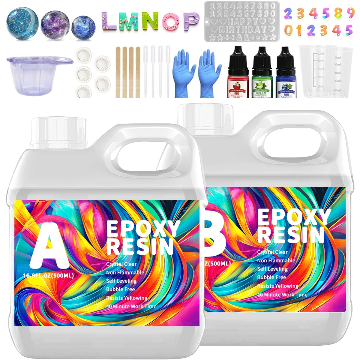 

Professional 500ML Clear Epoxy Resin Kit Bubble Free Fast Curing For Artisan River Table Jewelry Craft Gifts