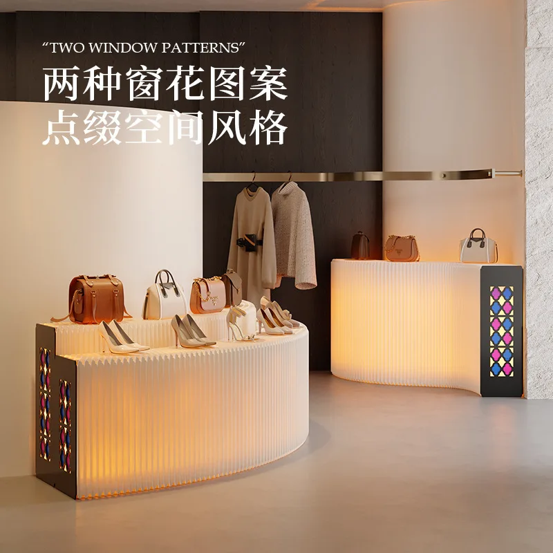 

Display cabinet retro display table shoe bag jewelry ornament exhibition product sample glazed display rack