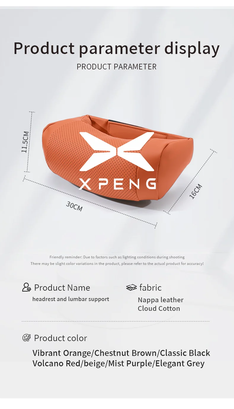 Für XPENG P5 P7 G3 G6 G9 X9 N5 F57 BETA Ultradünne Auto-Kopfstütze Nackenstütze Sitz Atmungsaktives Weiches Nackenkissen Auto-Zubehör – Detail 13