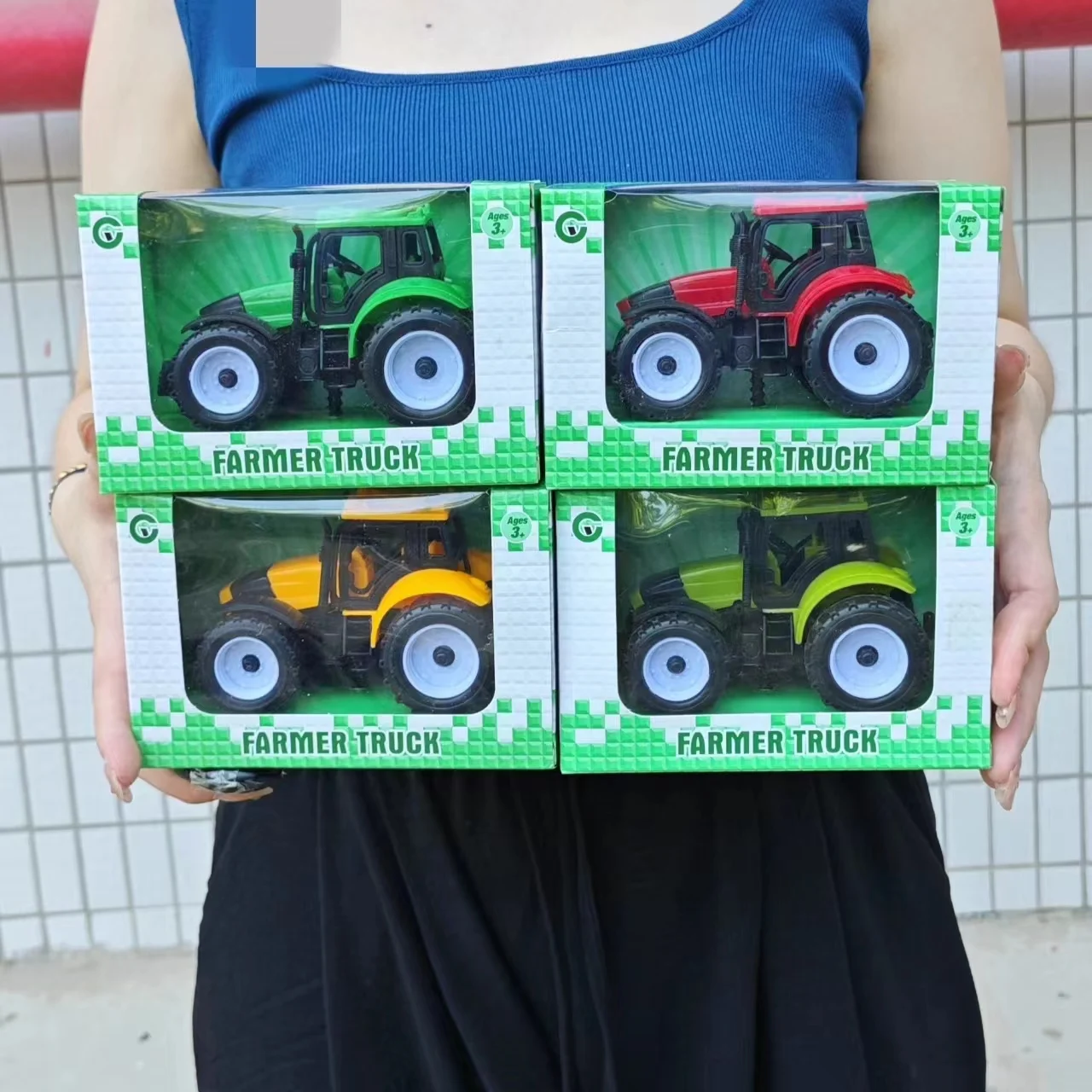 Children's Tractor Inertial Vehicle Simulation Farmer Model Box Gift for Boys