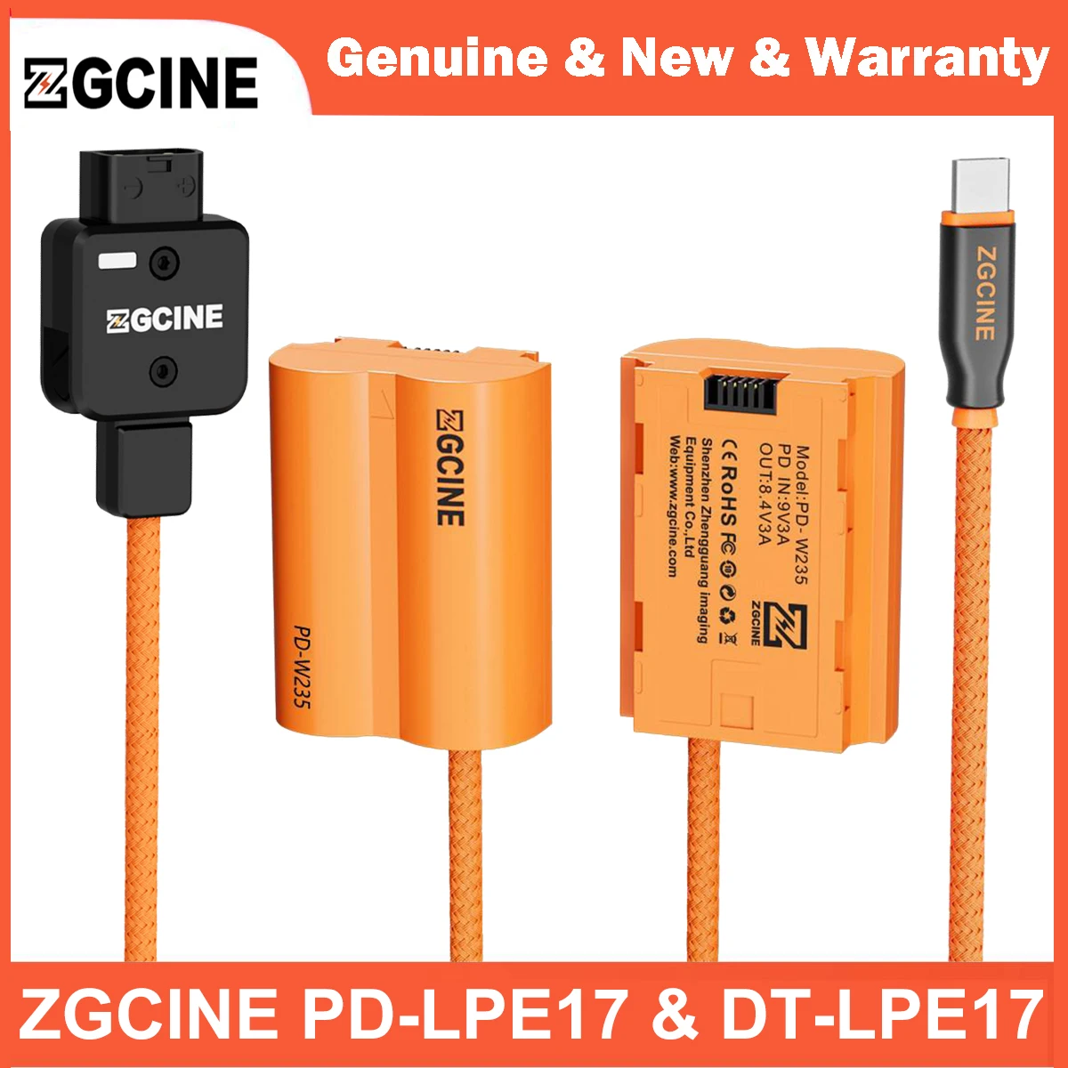 

ZGCINE USB-C PD к NP-W235 и D-Tap к NP-W235 Манекен аккумуляторного кабеля для Fujifilm X-T5 X=T4 X-H2 X-H2S X-S20 GFX 100S 100II 50SII