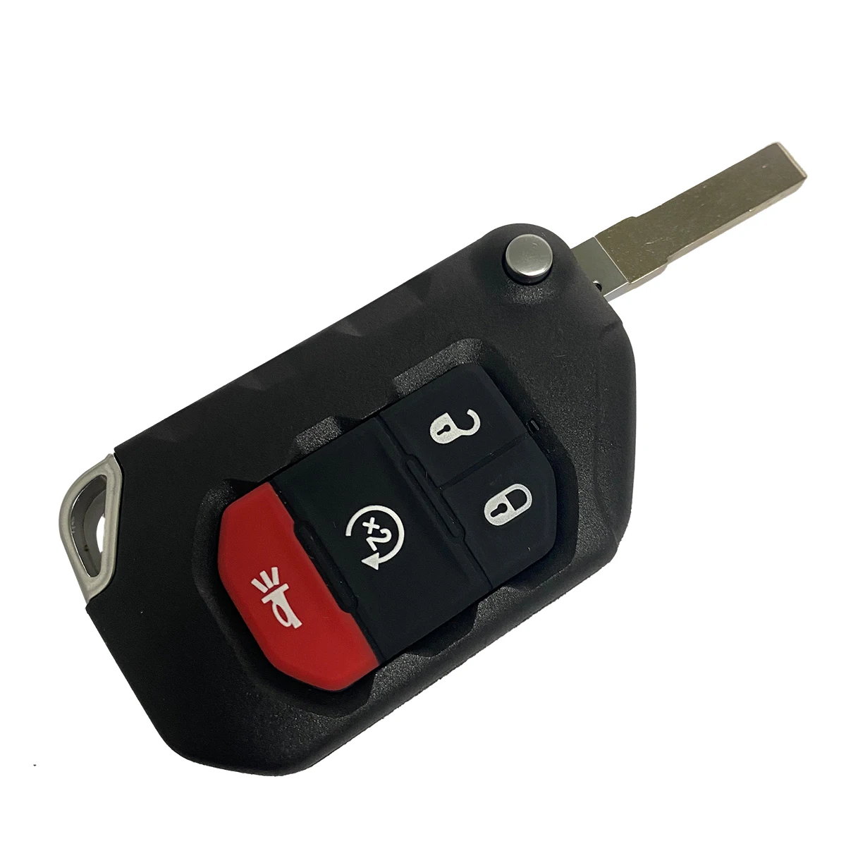 3+1 Button Flip Remote Key ASK 434MHz PCF7939M HITAG AES 4A CHIP for JEEP Gladiator Wrangler FCC ID: OHT1130261 SIP22 Blade