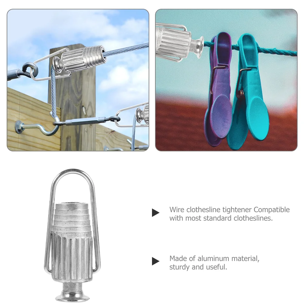 Clothes Line Tighteners Clothesline Wire Metal Rope Aluminum Tensioner Reusable