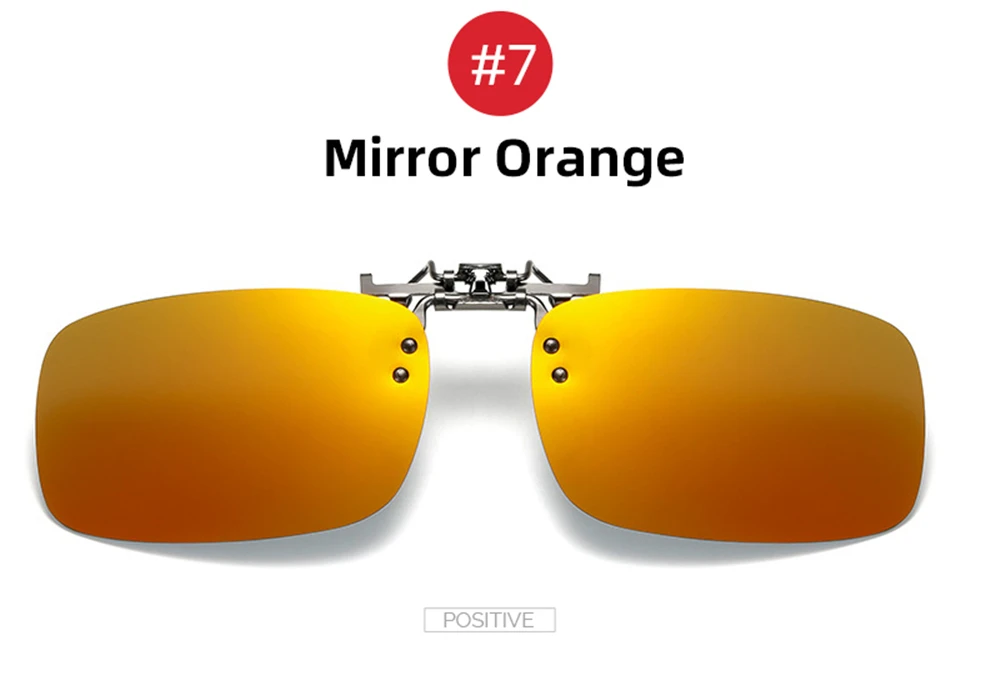 VIVIBEE Spiegel Blau Flip Up Clip auf Sonnenbrille Angeln Männer Quadratische Polarisierte Linse Metall Nachtsicht Fahren UV400 Frauen Gläser – Detail 15