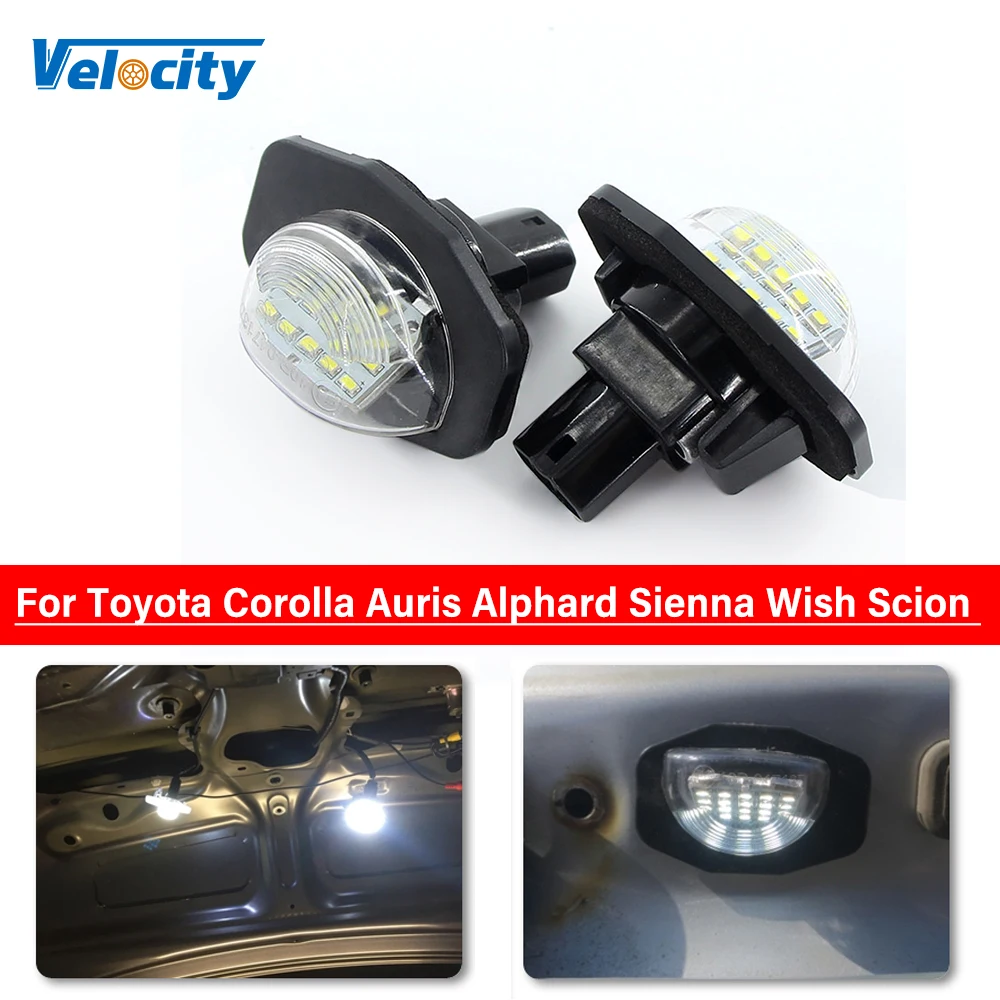 

2Pcs LED License Plate Light Canbus No Error For TOYOTA ALPHARD GGH20 AURIS COROLLA WISH-ZGE21 SIENNA URBAN CRUISER SCION XB/XD