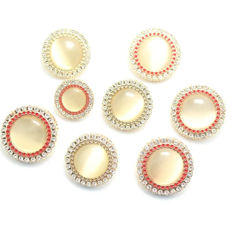 Kedi gözü elmas kakma Metal düğmeler, dikiş nokta, kadın moda giyim, dekoratif düğme, giyim aksesuarları, 18-25mm,