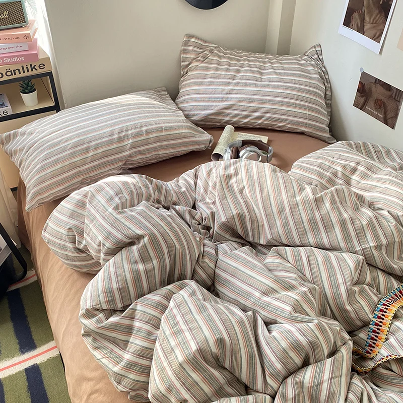 3pcs 100% Cotton Duvet Cover Plaid Style Bedding Blanket Covers 150x200 Quilt Cover with Pillowcase housse de couette 220x240