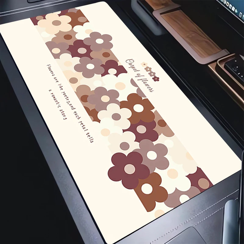 

Mouse Pads Cute Computer Vintage Flower Pattern Mausepad Laptop Green Design Soft Desk Mat Kawaii Cushion Office Accessories Rug