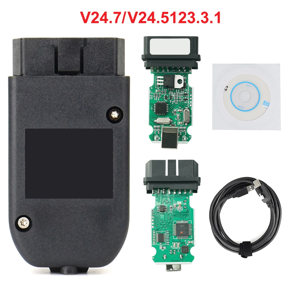 تحديث V24.7 HEX V2 24.5 لشركة فولكس فاجن لأودي سكودا سيات أدوات تشخيص CaR متعددة اللغات