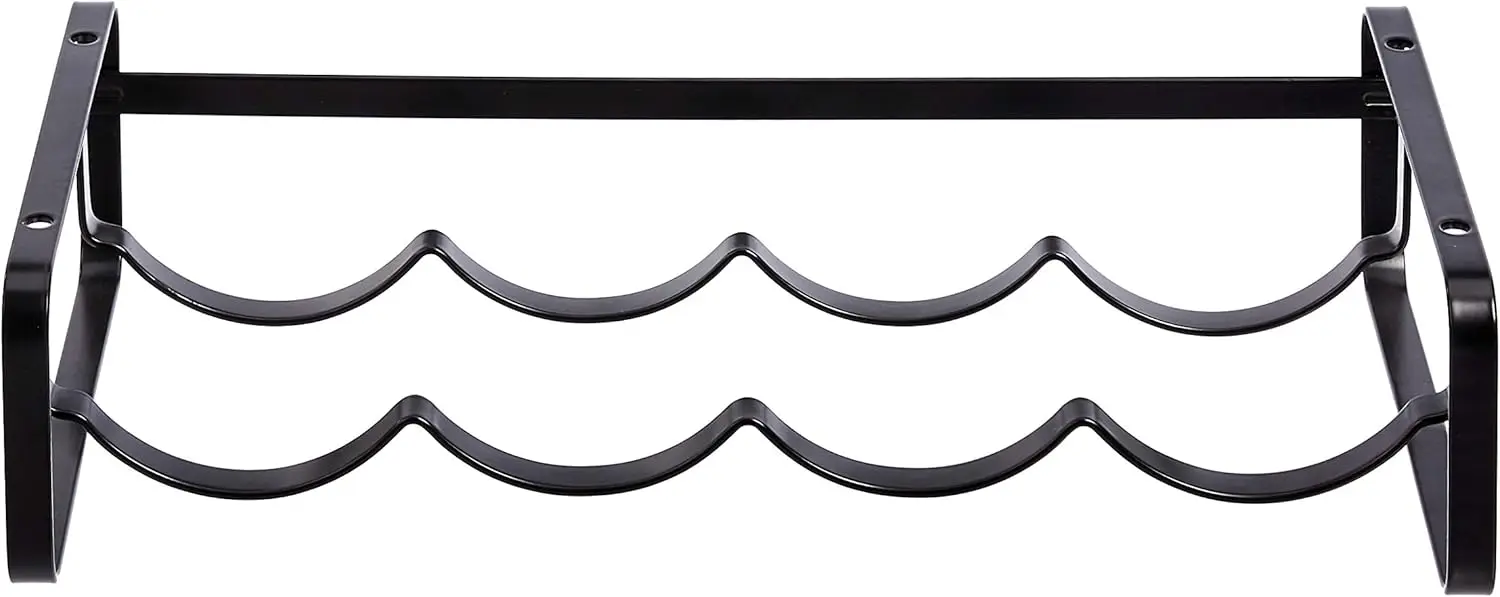 Stackable Metal Wine Rack for Tabletop, Black, Holds 4 Bottles, No Assembly Needed