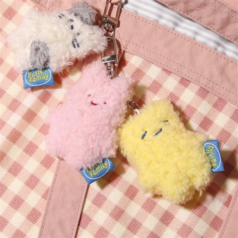 7cm Butter rabbit cut plush keychain Anime Plush Toy Stuffed Animals Soft Plush Pendant Children Gifts Doll Birthday