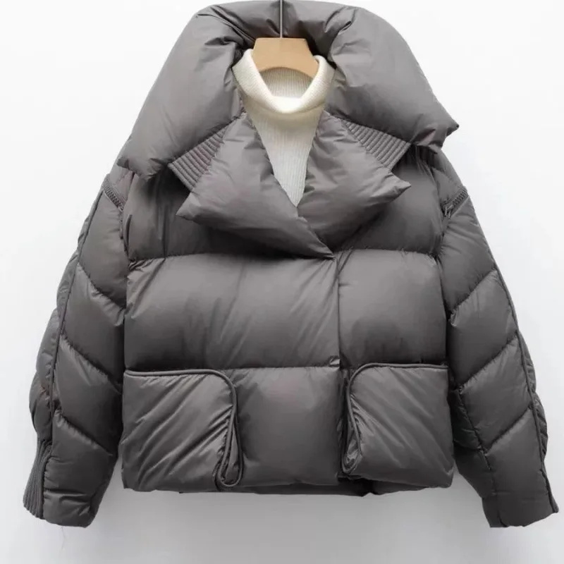 Women's Autumn Winter New Arrivals Puffer Jacket Down Jacket Short Length Thickened High-end White Duck Down Turn-down Collar