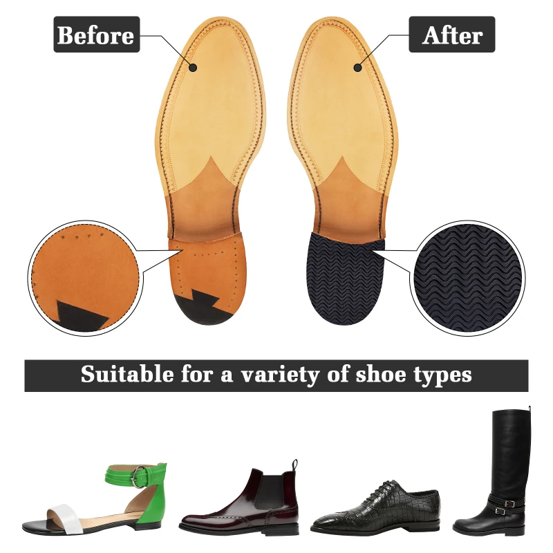 Shoe Sole Repair Rubber Soling Sheet 3mm Thick Non-Slip Rubber Shoes Bottom Repairing Material Shoe Pads Heel Replacement