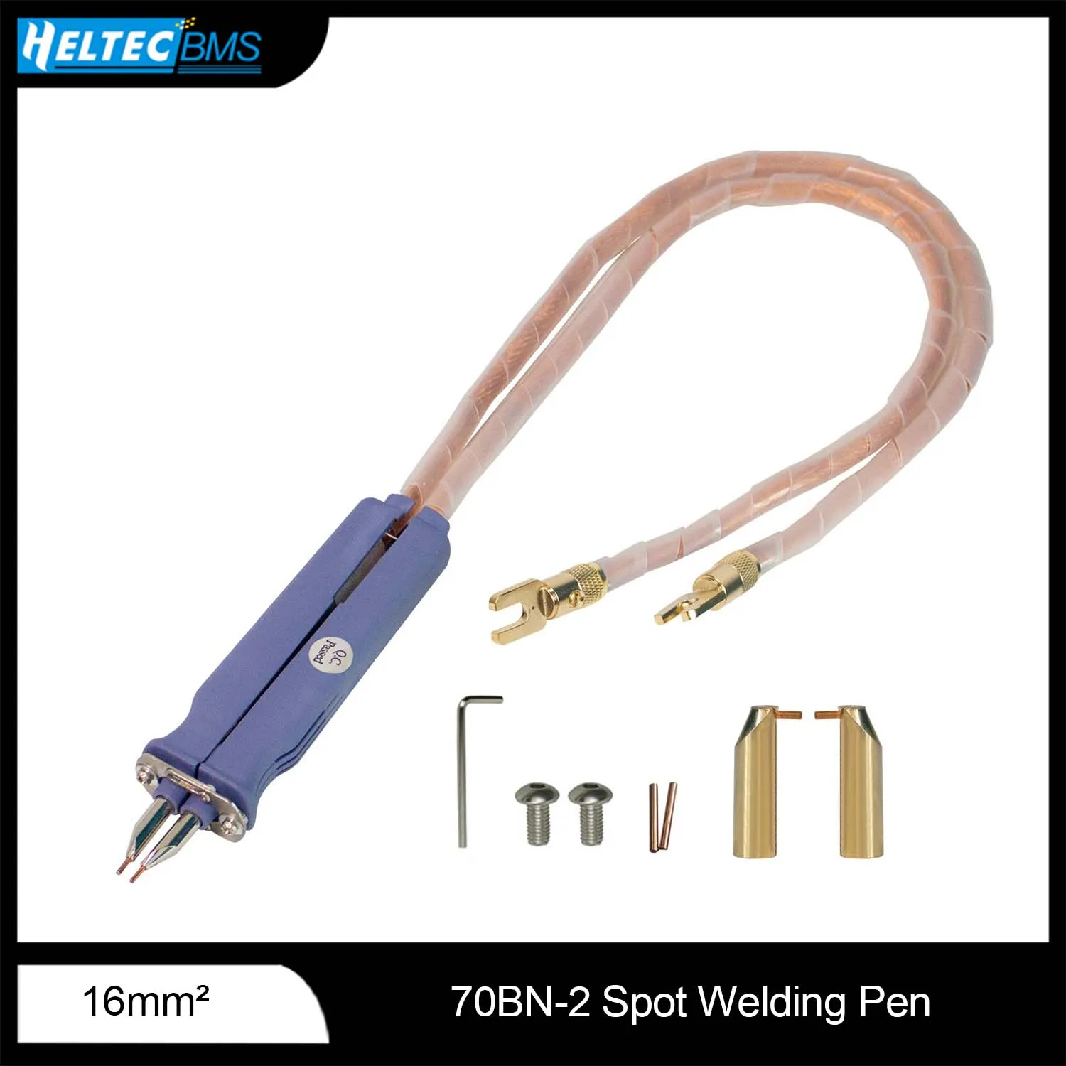 

Handheld mobile spot welding pen for lithium 18650 batteries, welding hardware, 16 square thick copper wire flat welding butt