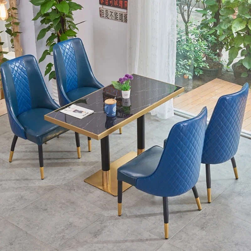 Modern cafe table chairs fast food dining table restaurant set furniture bar pub table chairs with metal leg