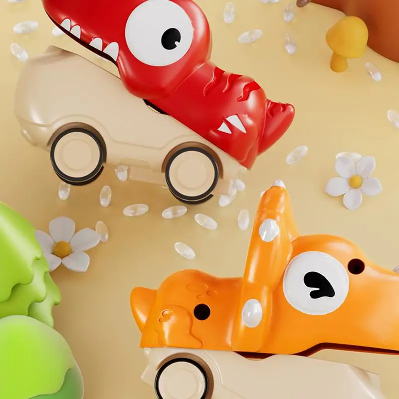 Dinosaur Car Toy Cartoon Inertia Vehicle Toys Fall-resistant Press Inertia-Powered Animal Pull Back Drive Toy Vehicles For Over
