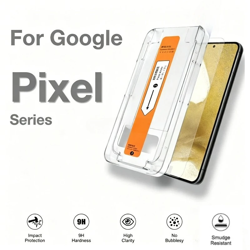 Für Google Pixel 6a 7 7a 8 8a 9 9a 10 Pro XL Displayschutzfolie aus gehärtetem Glas, staubfrei, mit Installationskit, explosionsgeschützt