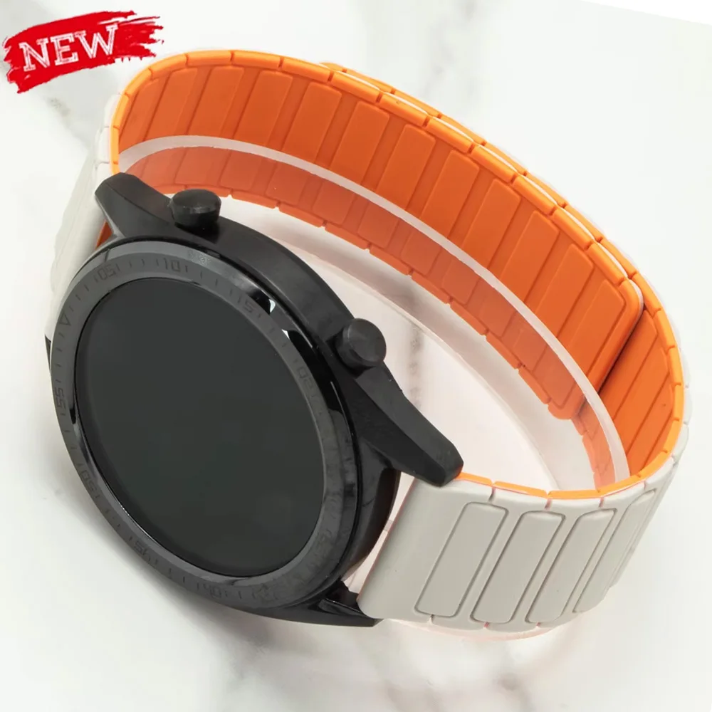 

Pop 20mm Magnetic Silicone Strap For Samsung Galaxy Watch 7 6 5 4 5Pro 6Classic Bracelet 22mm For Huawei GT5 Pro 46mm 4Pro Soft
