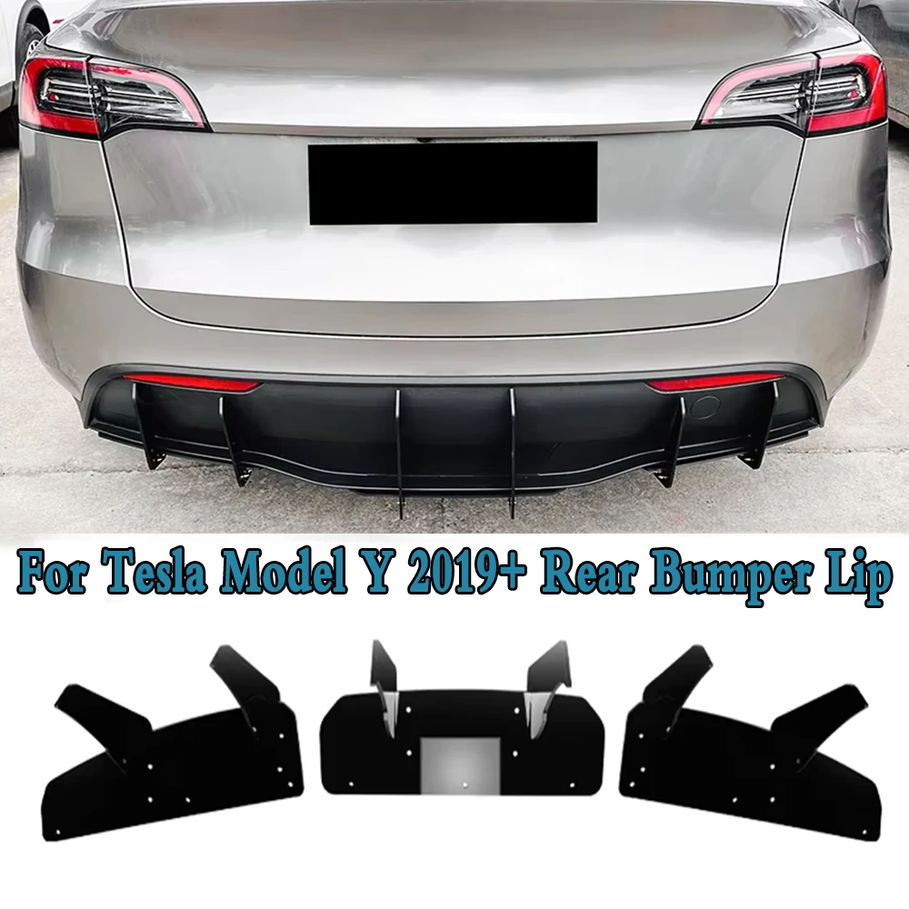 

Rear Bumper Lip Diffuser Spoiler Splitter Protector Car Styling For Tesla Model Y 2019+ Auto Accessories Decoration Parts