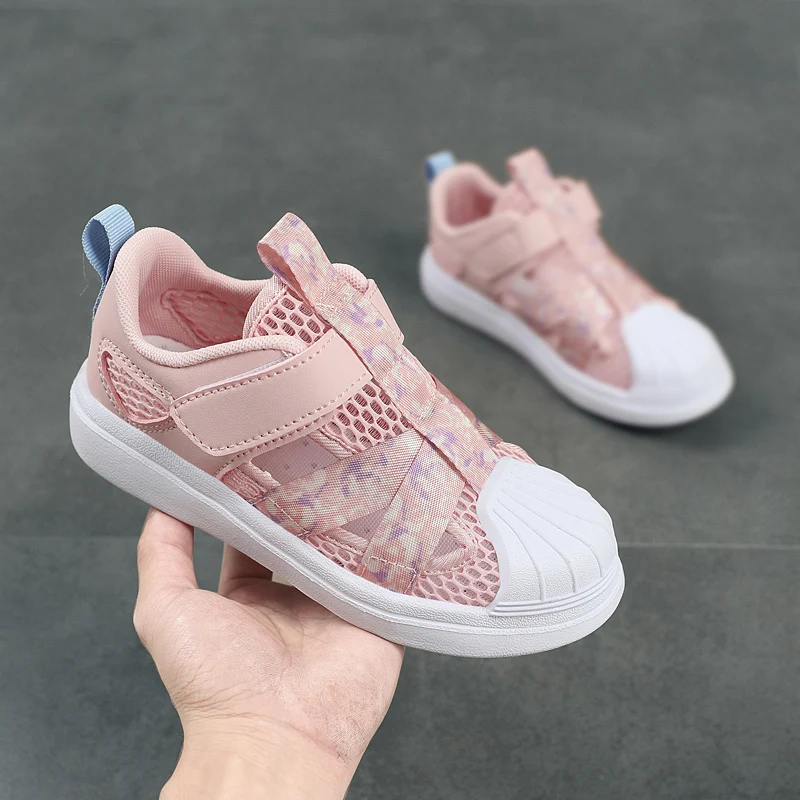 Fashion Children Soft Casual Shoes Girls Light Chunky Air Mesh Sneakers Kid Summer 4 5 6 7 8 Princess Net Sport Footwear Korean