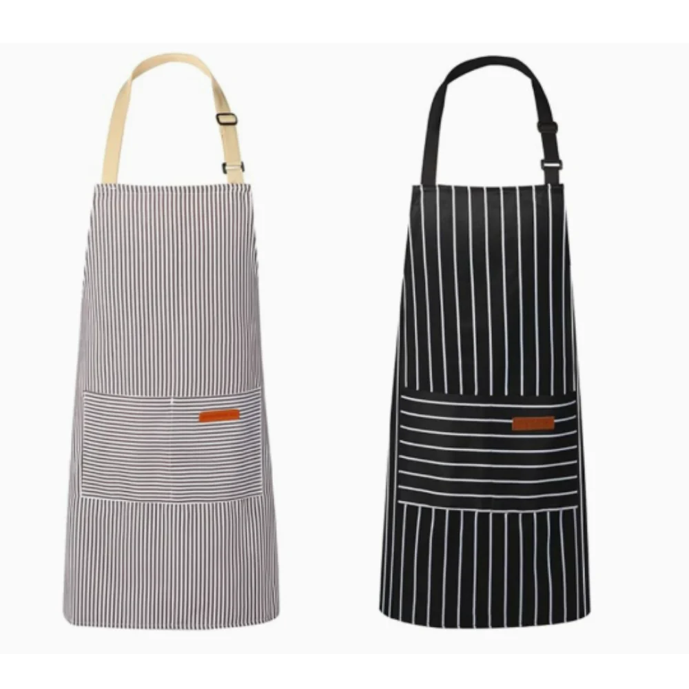 Delantal de cocina ajustable de talla única para hombres y mujeres con bolsillos para hornear, cocinar y hacer barbacoa