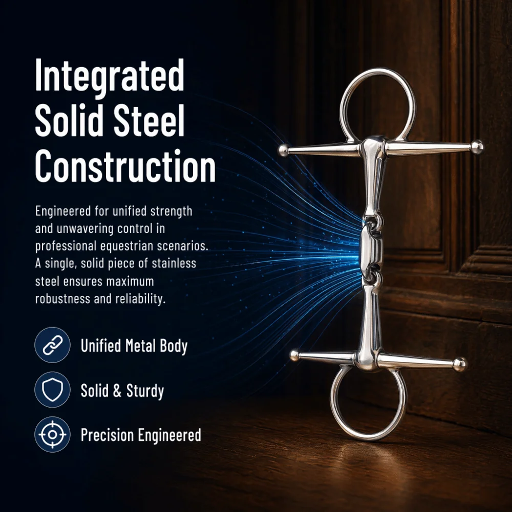 Stainless Steel Horse Mouth Bit 135mm Size Ring Design Horse Cheek Snaffle Roller Feature Durable Horse Ring Snaffle Bit