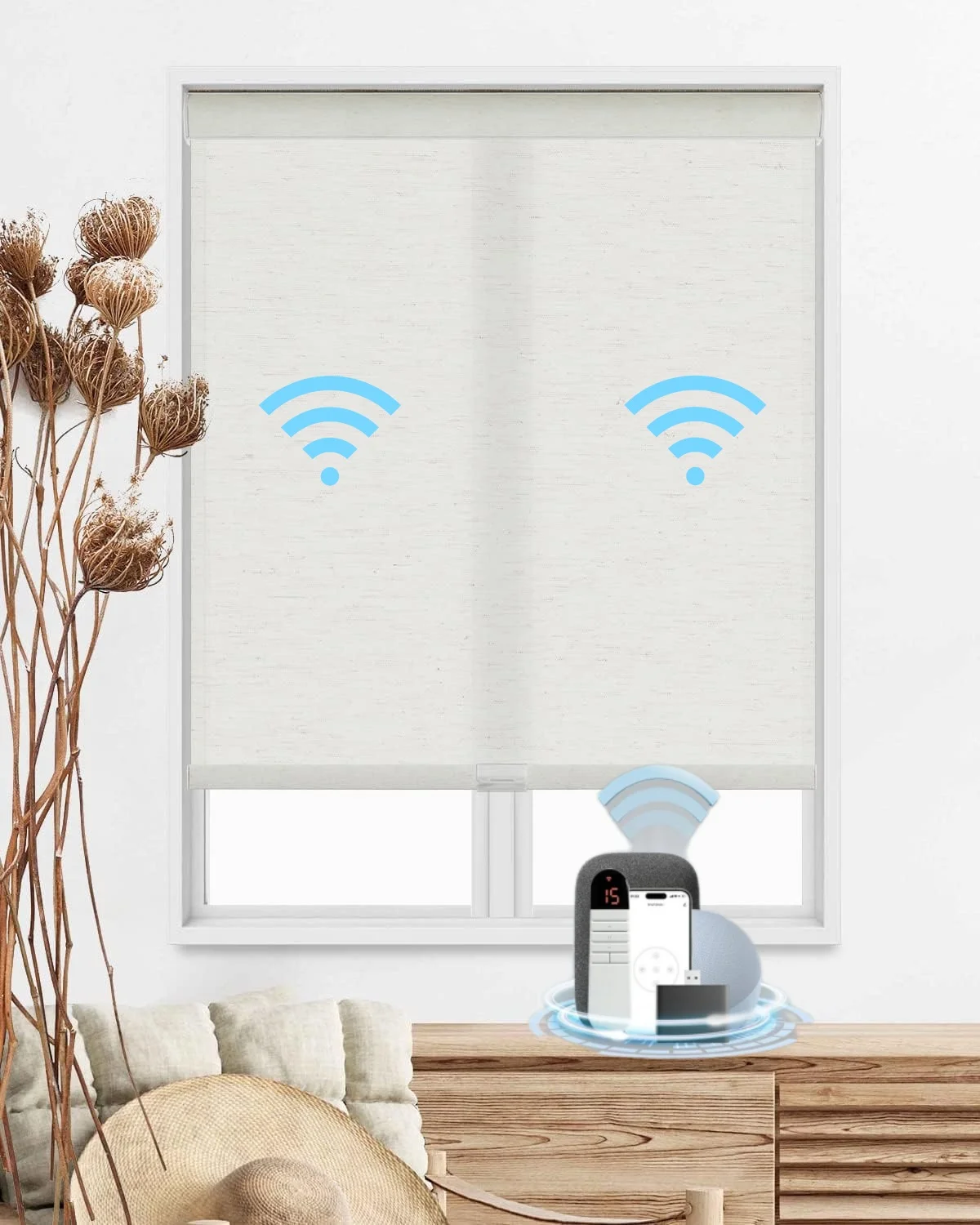 Luxury High Quality Motorized Track and Lower Rod Be Wrapped With Fabric No Raw Edges Roller Blinds for Windows