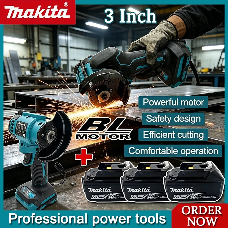 

Makita 3 Inch Mini Angle Grinder Cutting Machine Cordless Electric Grinding Polishing Cutting Circular Saw Power Tool For 18V