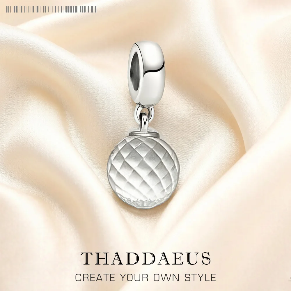 Facetten-Kugel-Anhänger, baumelnder Charme für Damen, brandneues 925er-Sterlingsilber, edler Schmuck, trendiges Geschenk