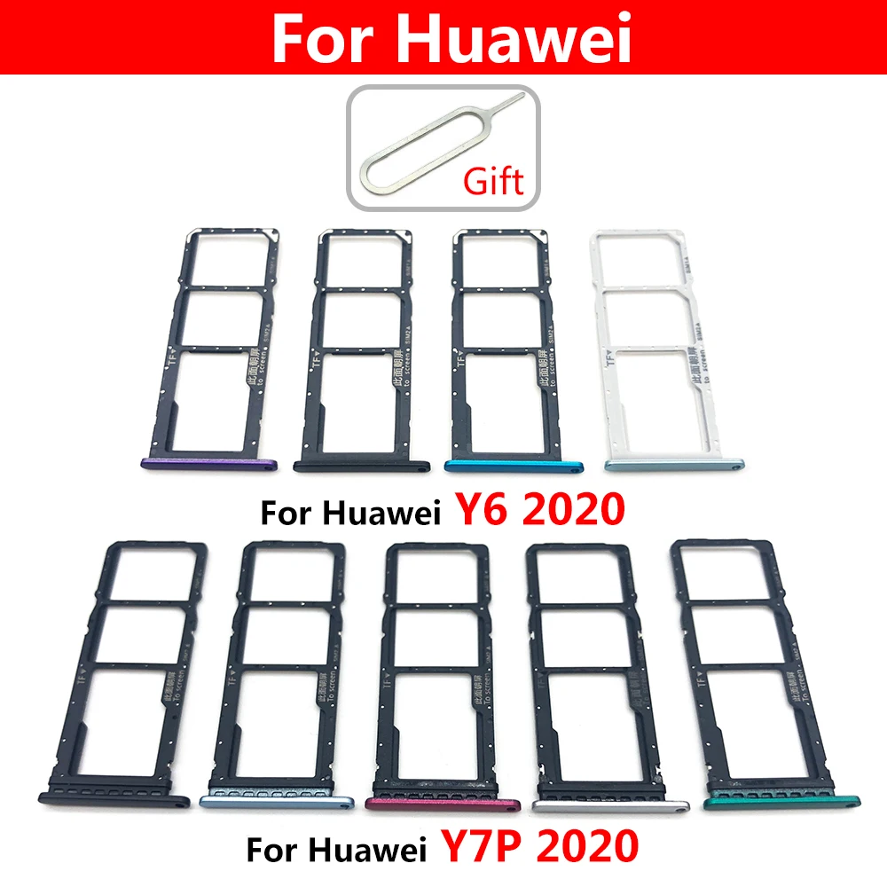 Sim Tray Holder For Huawei Y6 Y7P Y8P 2020 Y9 Prime 2019 SIM Card Tray Slot Holder Adapter Socket Smartphone Replacement Parts