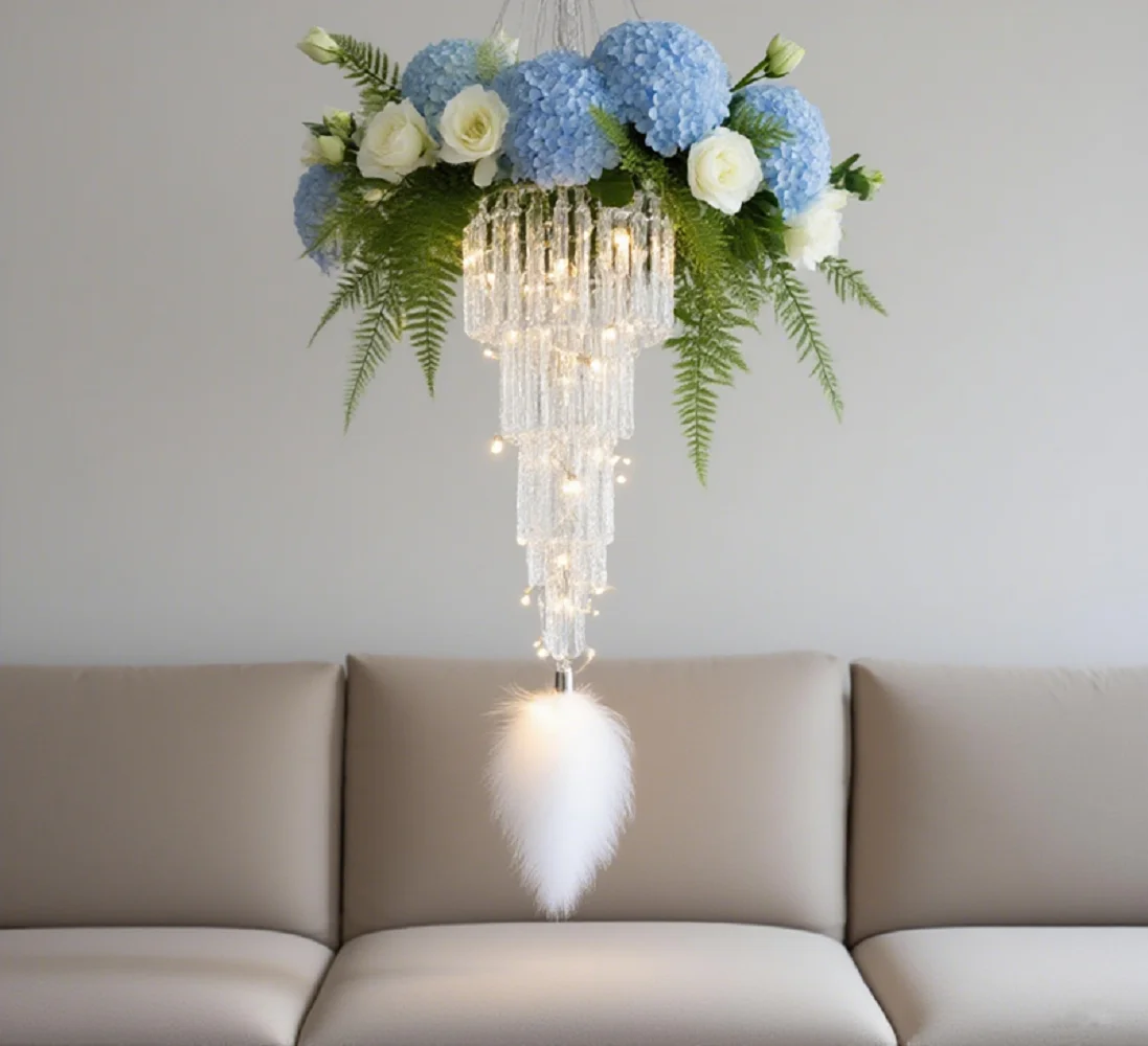 5pcs new imitation crystal acrylic bead curtain wedding road leading wedding ceiling pendant props crystal dream decoration