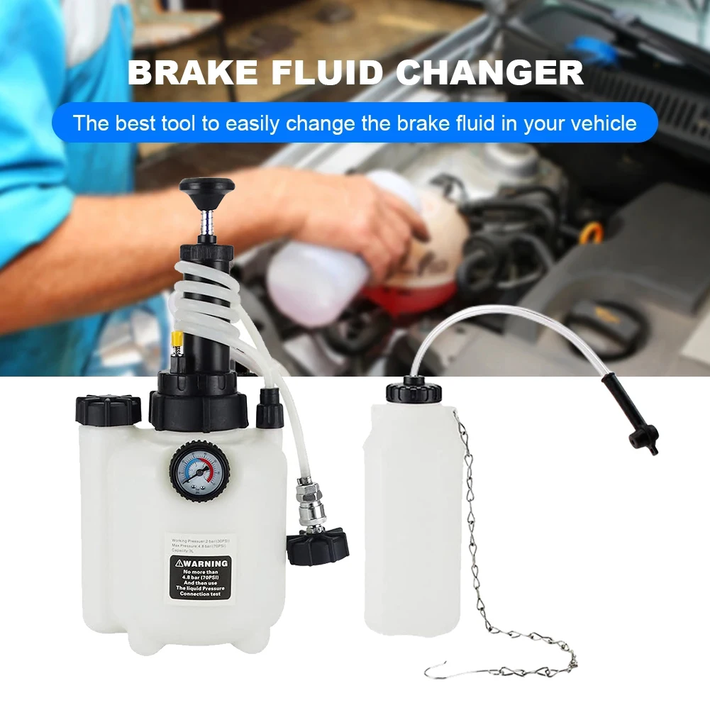 Strumenti di sostituzione del vaso dell'olio del freno dell'auto manuale da 3 litri Spurgo dei freni automatico Cambio dell'olio del fluido idraulico di grande capacità per lo spurgo dei freni