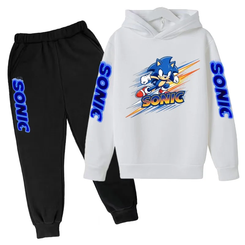 Kinder-Hoodies für Herbst und Winter, Herren- und Damenmodelle, Alter 3-12, Cartoon-Anime-Katzen-Kleidung, Langarmshirt+Hosen-Set – Detail 9