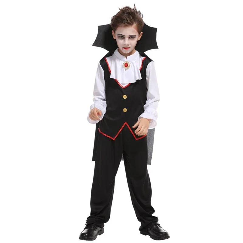 

Carnival Halloween Masquerade Vampire Costumes for Kids Boys Noble Ghost Prince Fancy Dress Children Cosplay Clothes