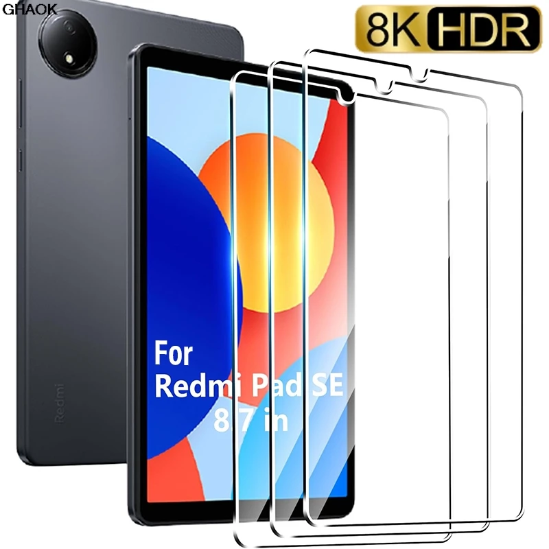 1/2PACK Tempered Glass Screen Protectors For Redmi Pad Pad2 SE 8.7inch 9.7inch Full Cover Tablet Clear Protective Films