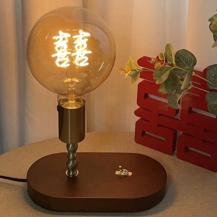 Moderno guochao sala de casamento retro lâmpada cabeceira unk lâmpada mesa changming recém-casado