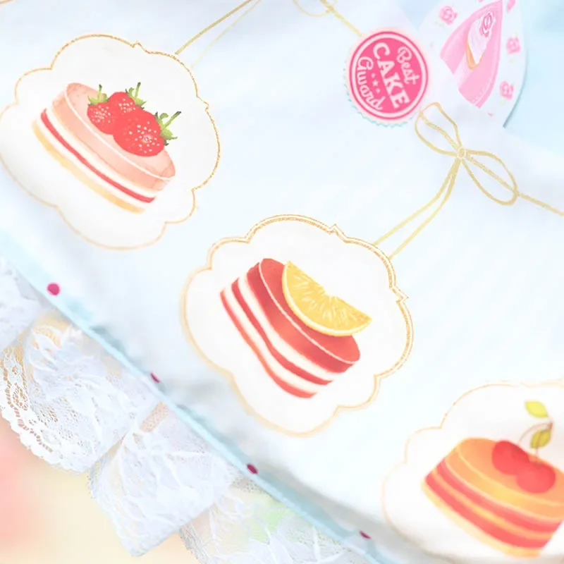 Spitze Süße Lolita Röcke, Blau und Rosa, Bester Kuchen Gwand Print