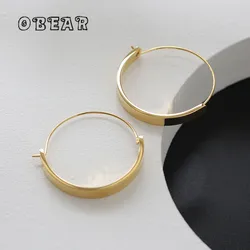 316L Stainless Steel French Geometry Simple Glossy Circle Earrings For Women New Trend Luxury Non-fading Jewelry